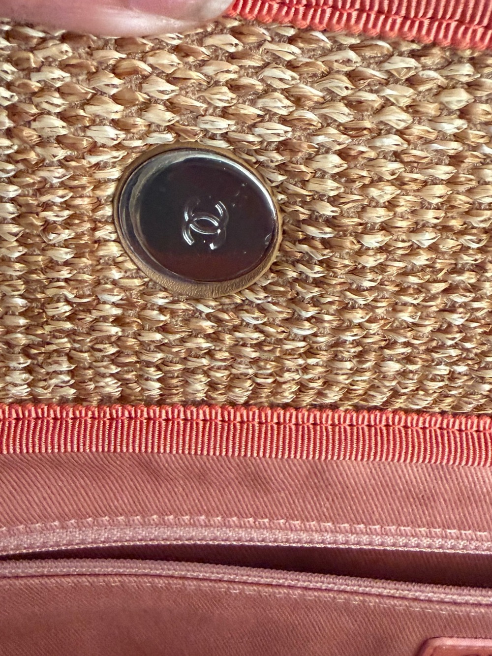 Chanel Pink Raffia Large Shopping Tote - Picture 11 of 11